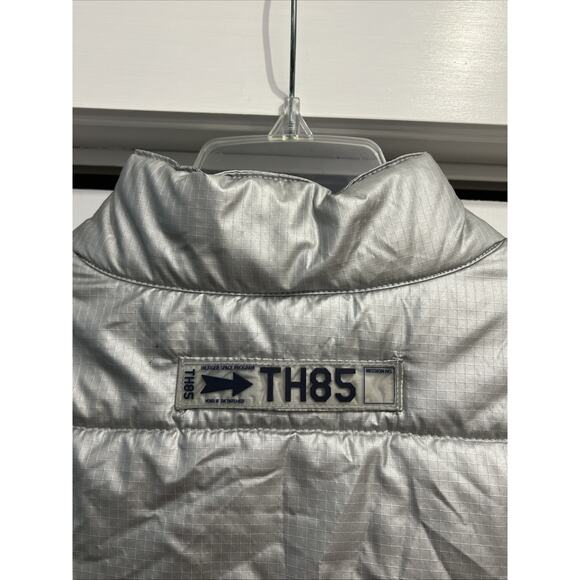 VTG Y2K Tommy Hilfiger Athletics TH85 SILVER Puffer Jacket Vest Size Sz XL, NEW! - Picture 6 of 8